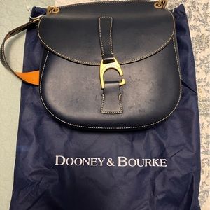 Beautiful navy blue saddle purse